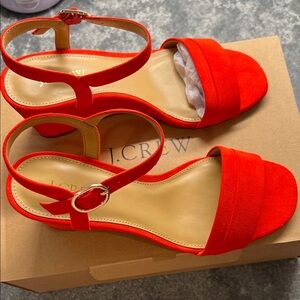J. Crew Women's Red Suede Sandals NET Size 7